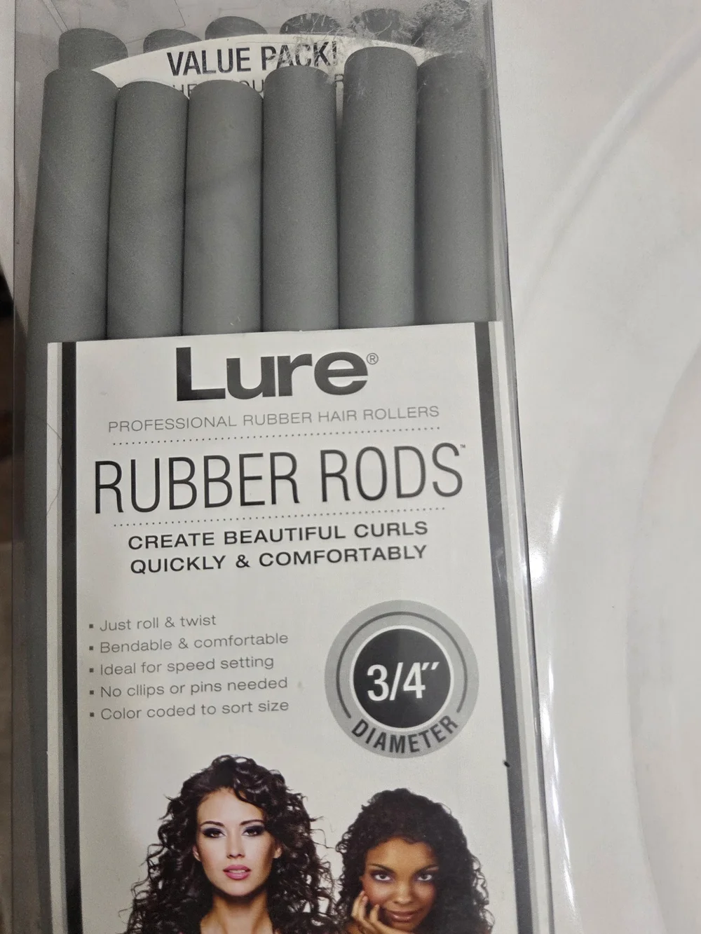 Rubber Rods Hair Rollers – Gray 3/4